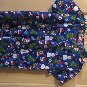 Christmas scrub top